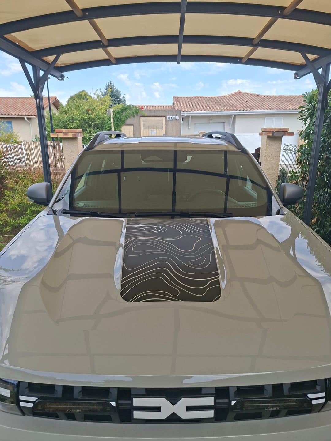 Customer photo review of Topographic Window Decal for Cars, Vans & SUVs – Universal Window Sticker