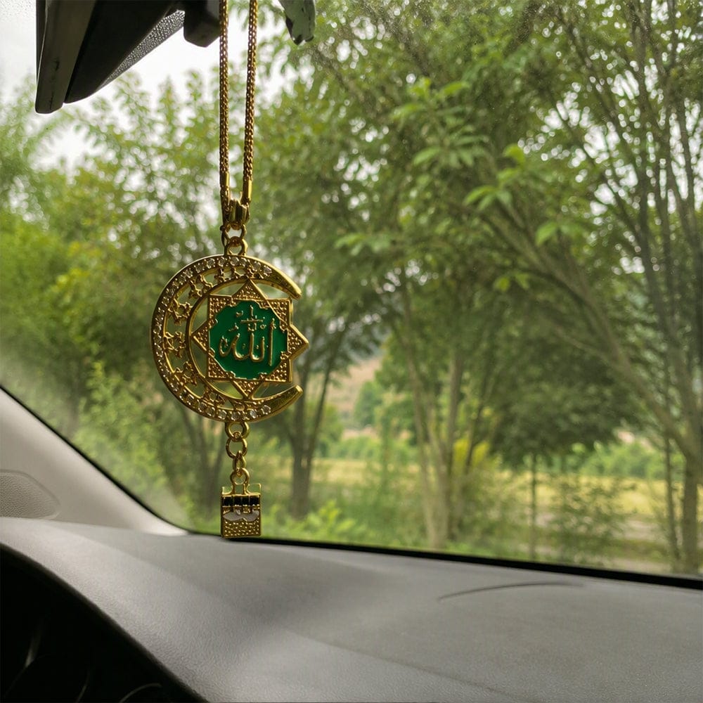 Customer photo review of HilalHaven Crescent Sanctuary Allah Crescent & Sta Car Pendant
