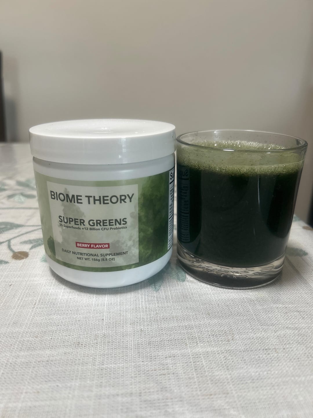 Customer photo review of Biome Theory Super Greens (Berry Flavor)