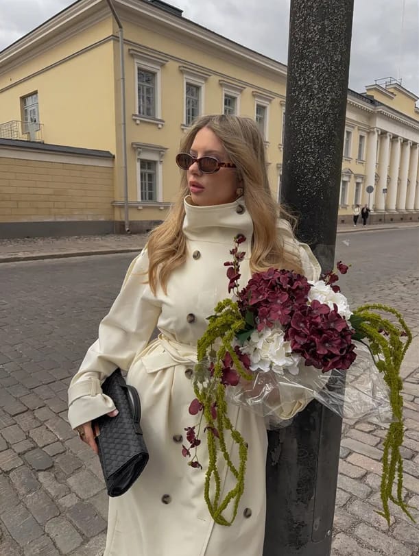 Customer photo review of Isobel Belted Trench Coat