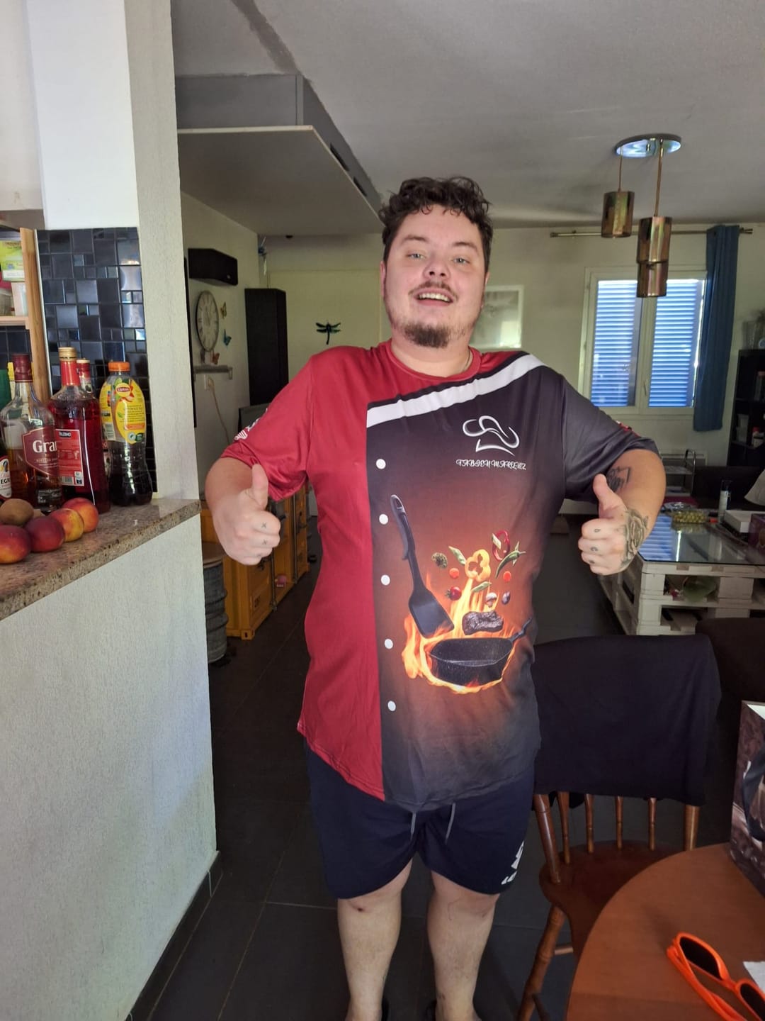 Customer photo review of Unisex Shirt - Custom Chef Name T-Shirt, Kitchen Fire Shirt