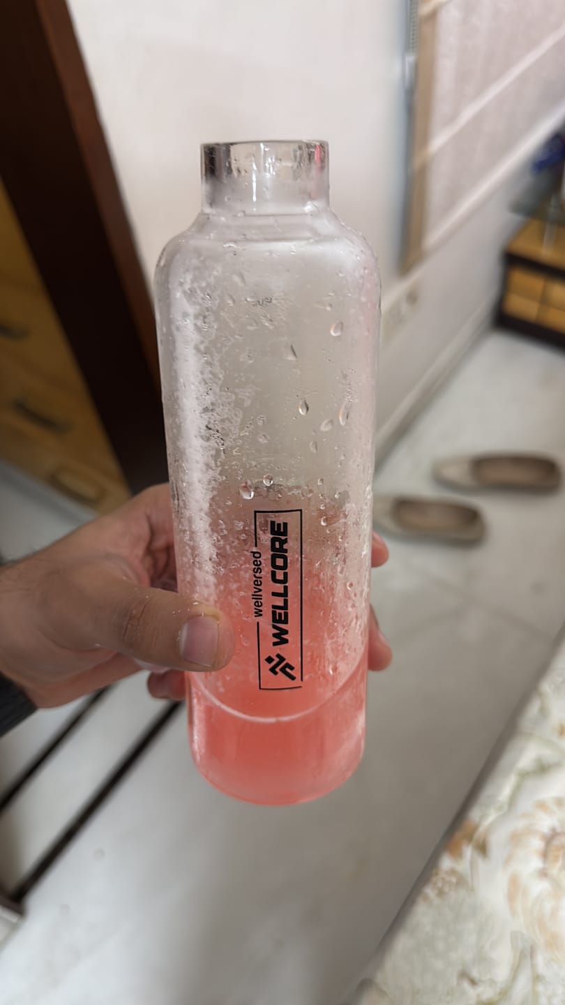 Customer photo review of Wellcore - Micronised Creatine Monohydrate (83 Servings, Watermelon Wave ) + Premium Glass Bottle