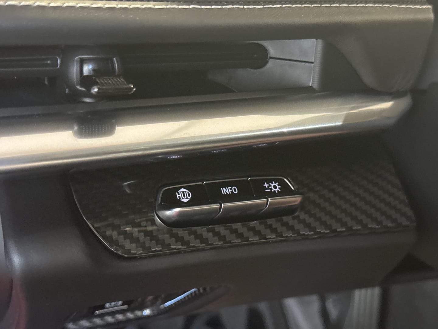 Customer photo review of C8 Corvette Real Carbon Fiber HUD Button Control Trim Cover | Interior Upgrade (2020–2026)