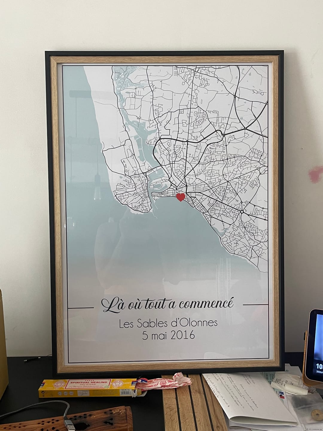 Customer photo review of Affiche Personnalisée Couple La où tout a commencé – Amour & Lieu De Rencontre