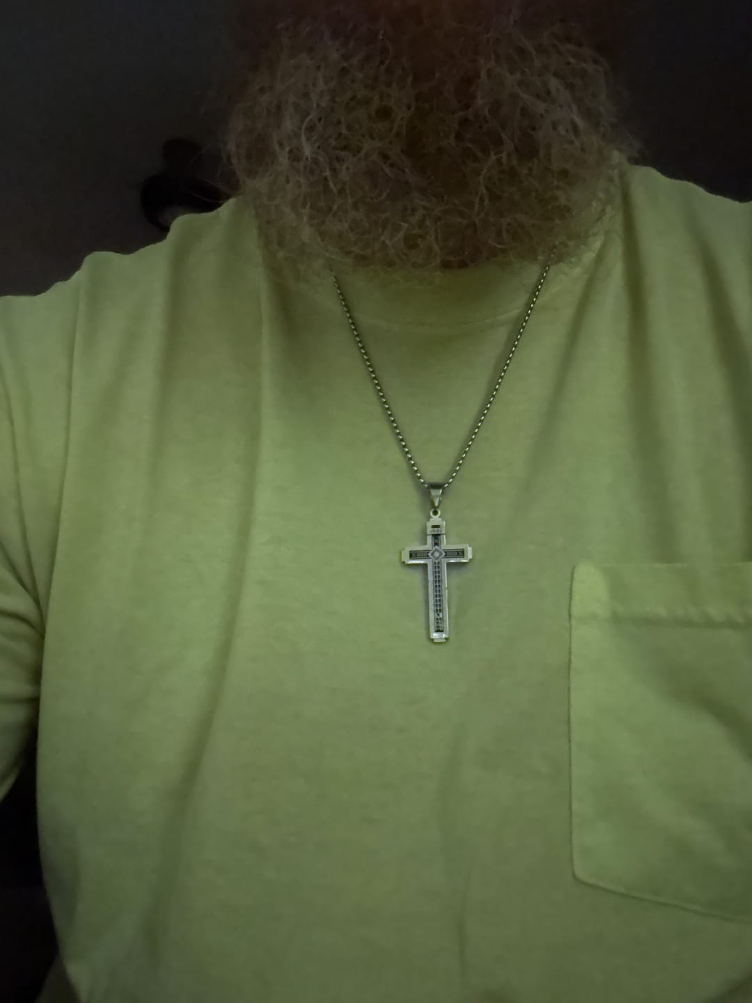 Customer photo review of Christianartworkshop Crafted Jesus Christianartworkshop Crucifix Titanium Necklace