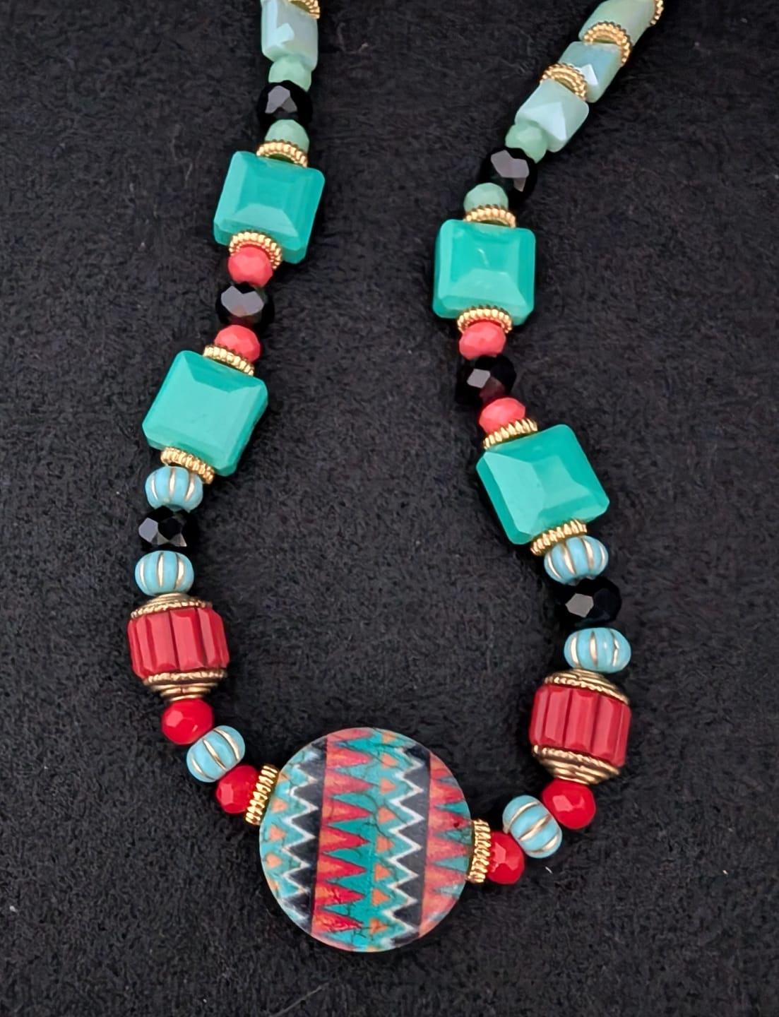 Customer photo review of Ceramic Bead Strand Duo in Painted Nomad