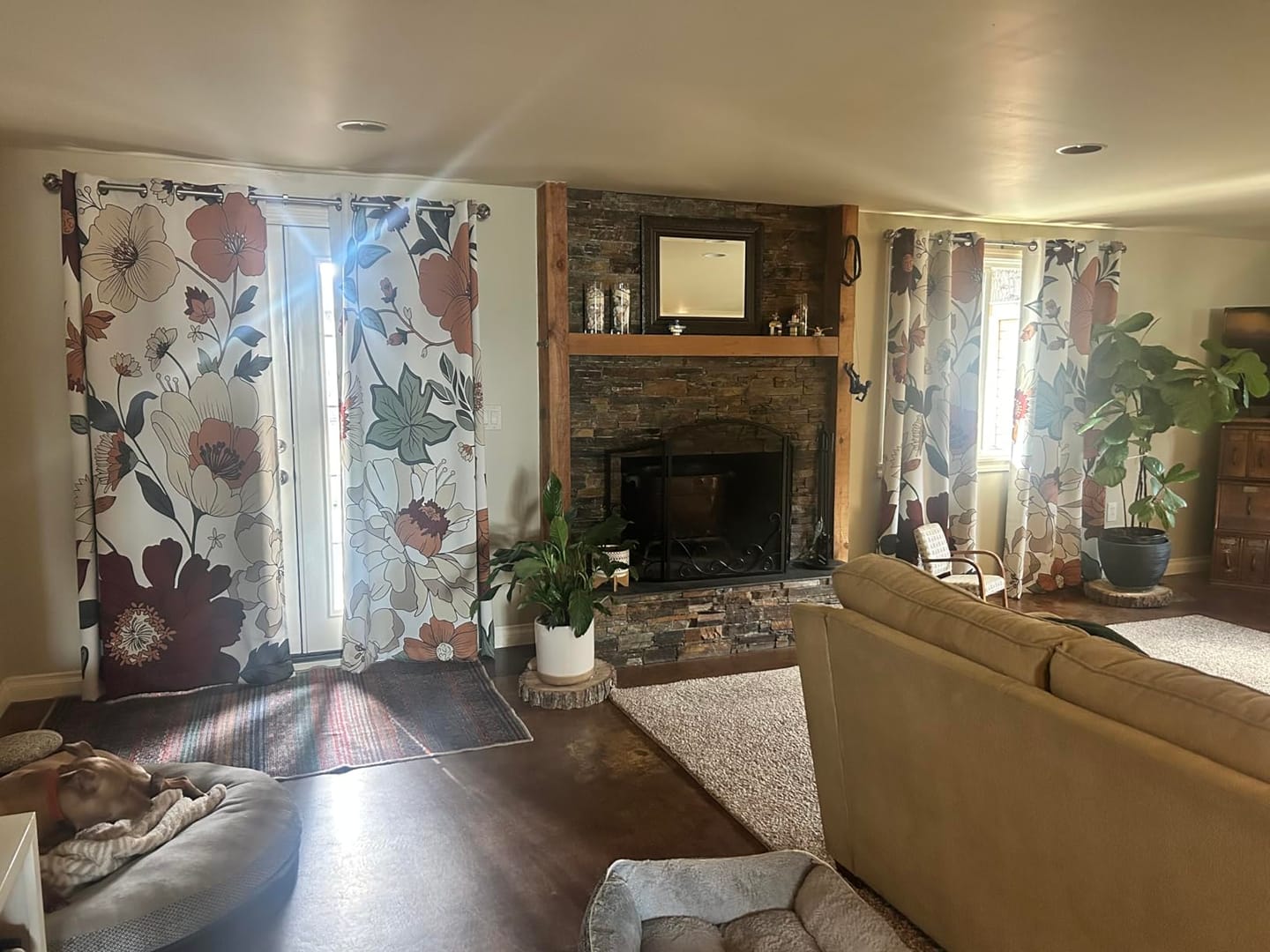 Customer photo review of Hannah Floral Blackout Curtains (2 Panels)