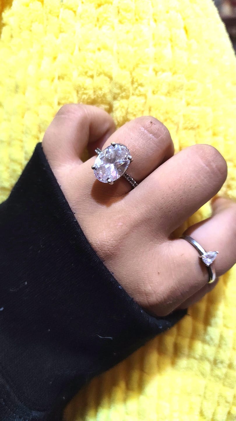Customer photo review of 5.5Ct Isabella Oval Solitaire Silver Ring
