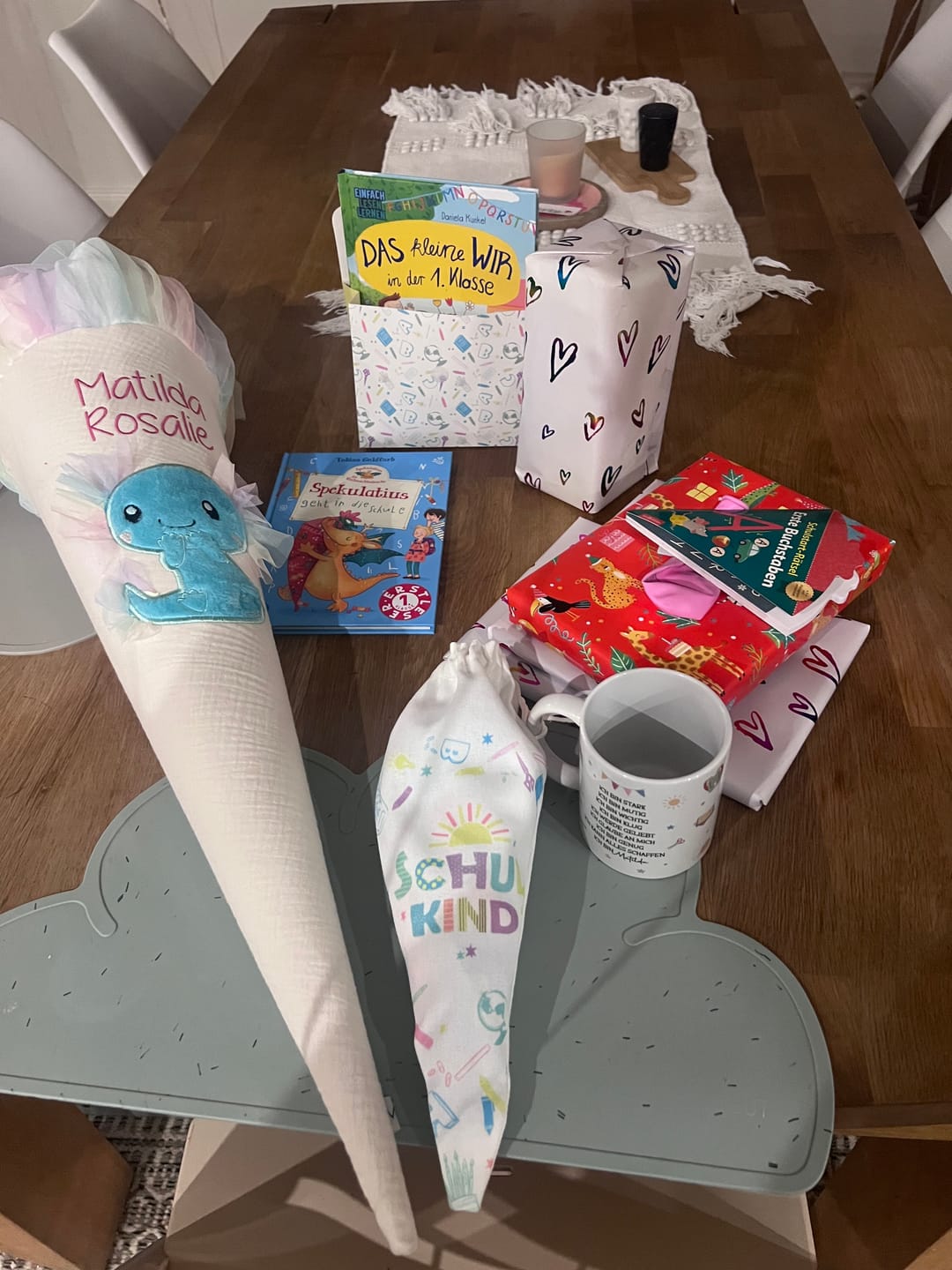 Customer photo review of Schultüte AXOLOTL | Applikation in Türkis mit Tülldetails