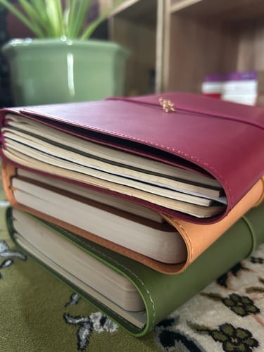 Customer photo review of Refillable Folio in Saddle Brown