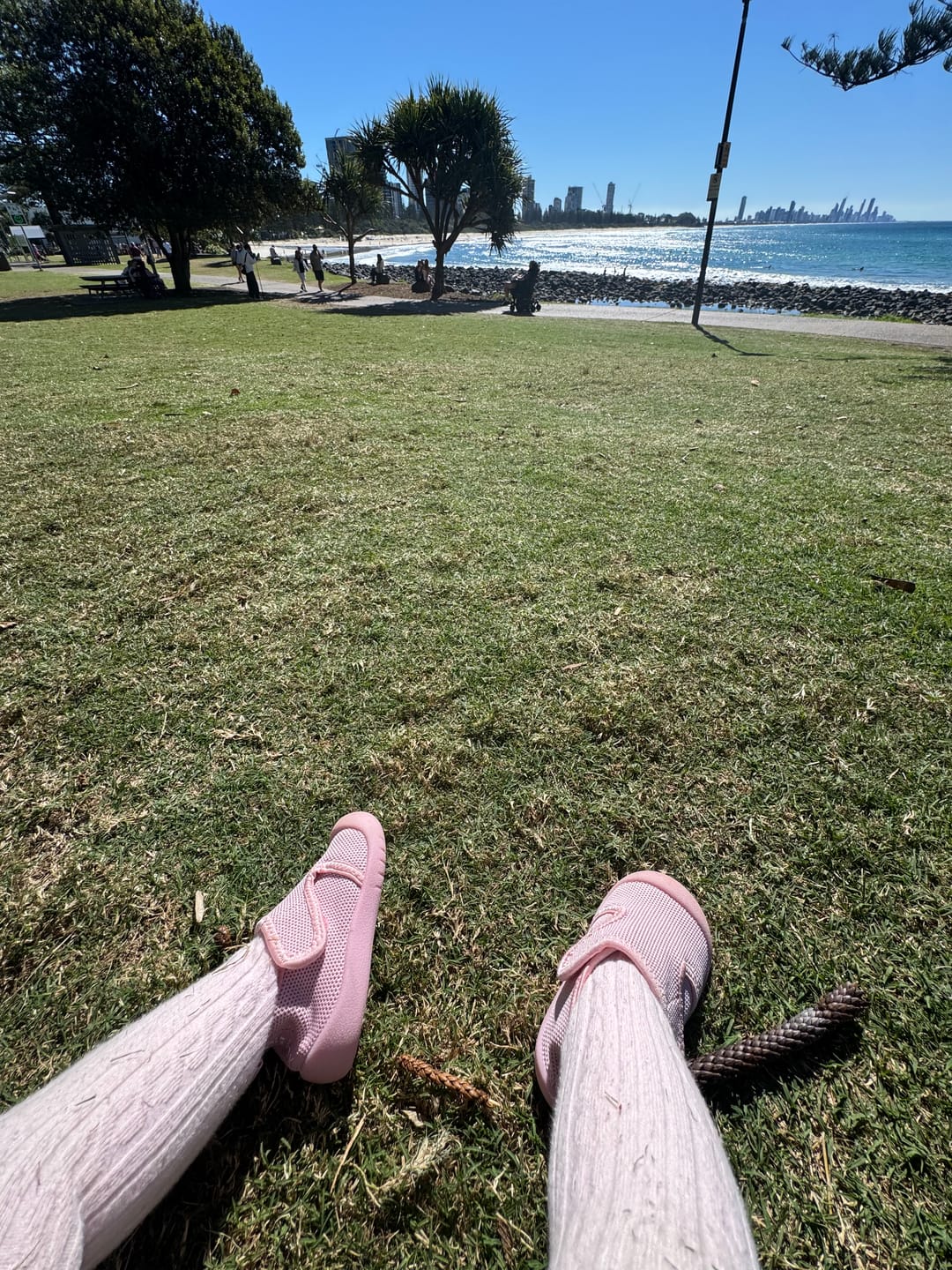 Customer photo review of Pink Velcro Sole Sox
