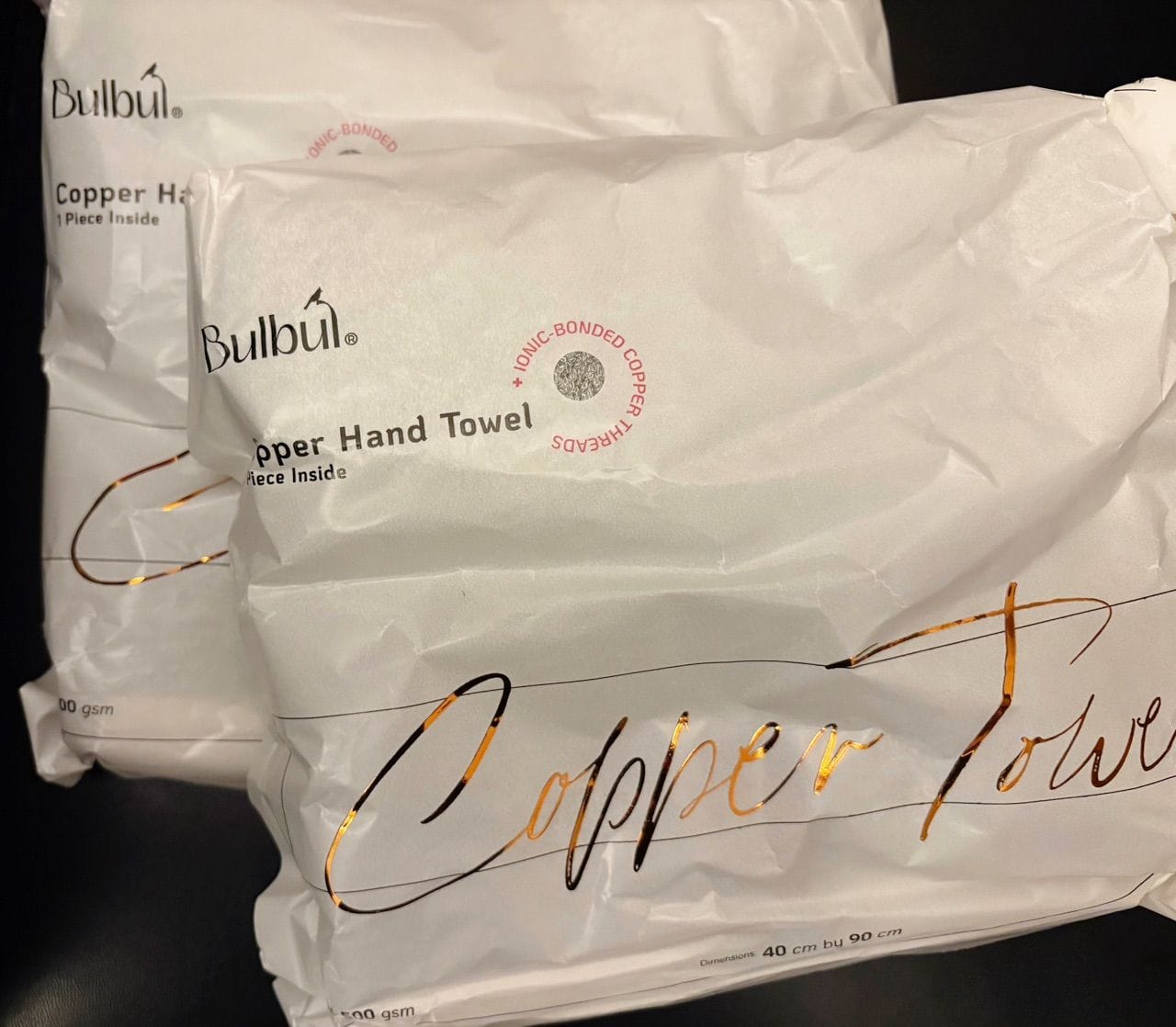 Customer photo review of Premium Copper Hand Towel | Antibacterial