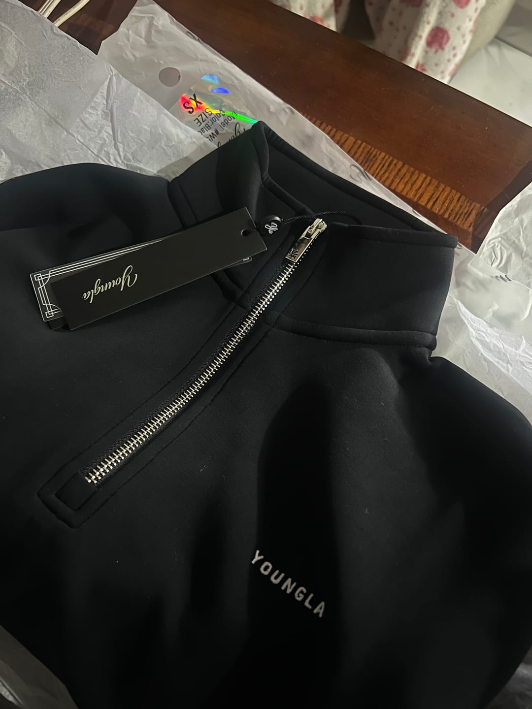 Customer photo review of W5230 Scuba Quarter Zip Pullover