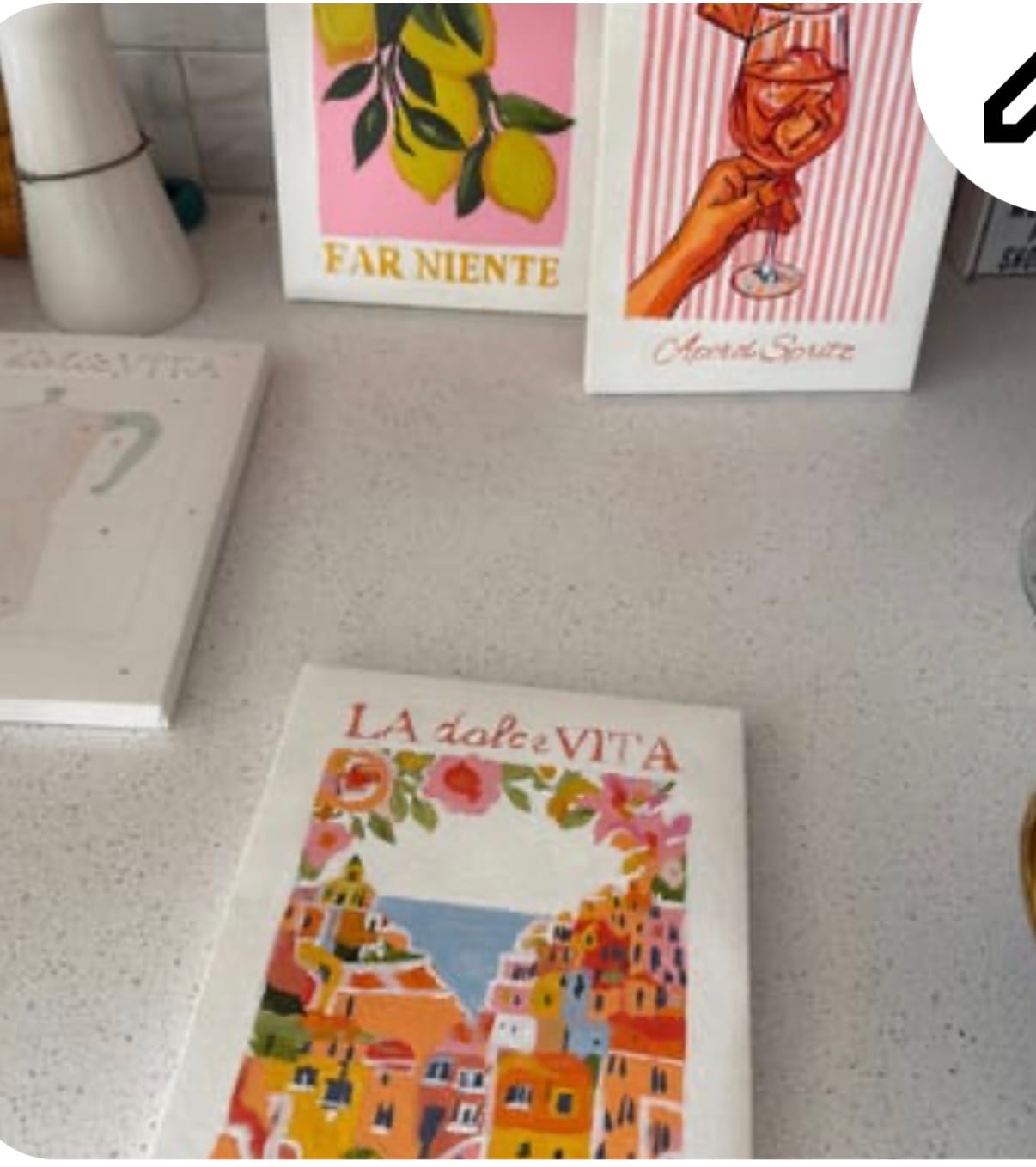 Customer photo review of 6 Mini Paintings - Italian ''Dolce Vita'' Set