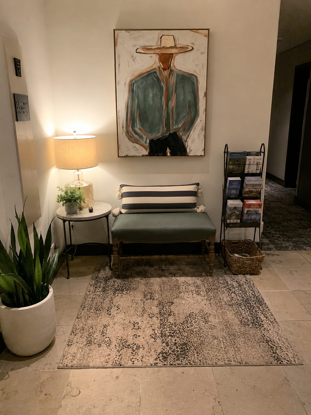 Customer photo review of "Warm Desert Cowboy" – Expressive Sculptural Art | 3D Layered Sage Green & Ochre Canvas | Luxury Vertical Wall Art #PE 010