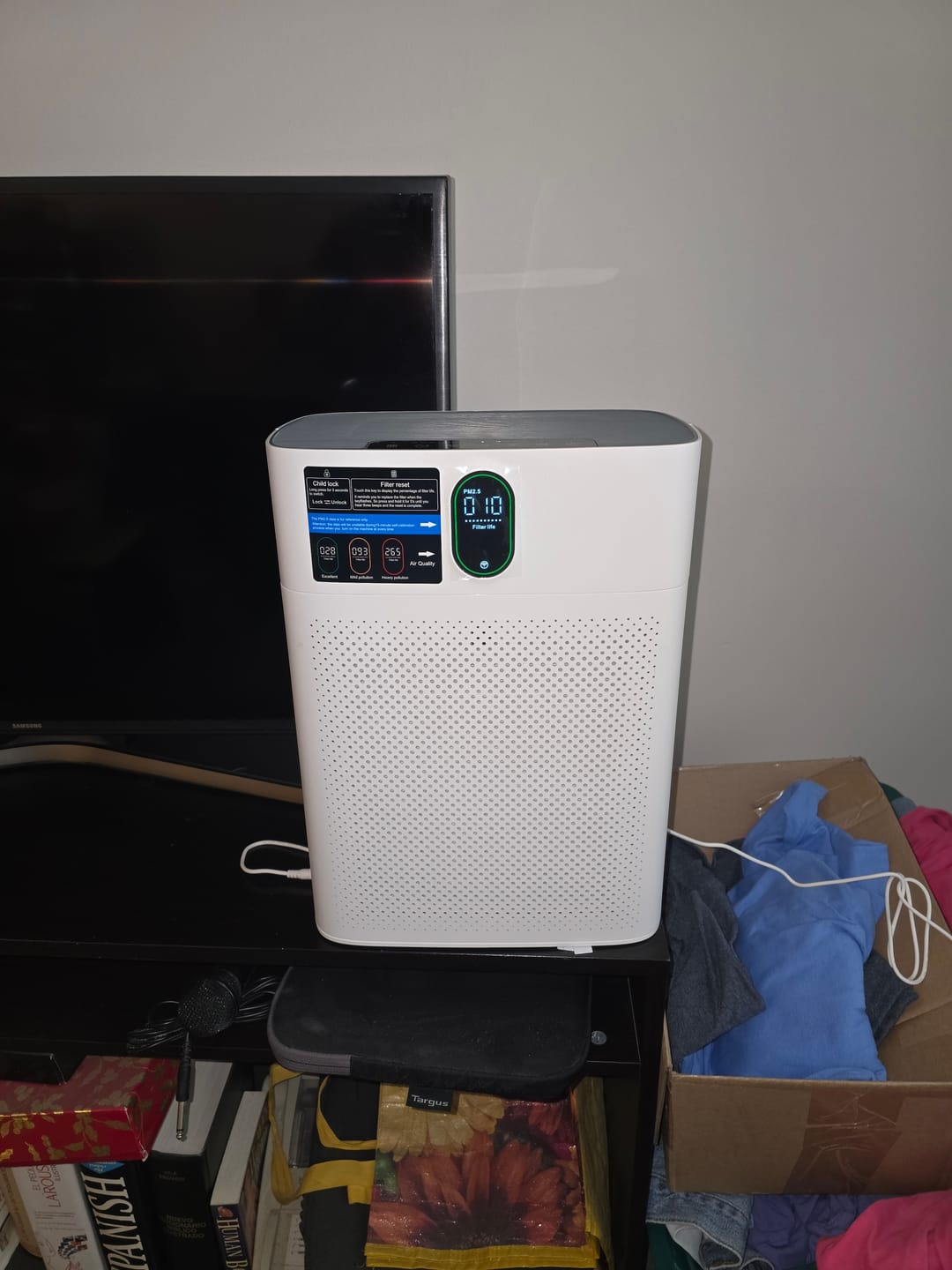 Customer photo review of Smart Air Purifier V1 Pro – Powerful HEPA Filtration with PM2.5 Sensor, App & Voice Control for Clean Indoor Air