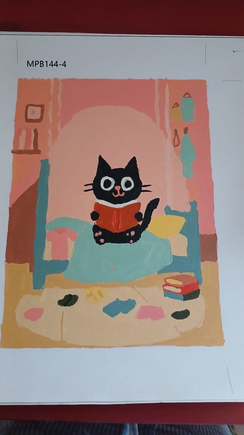 Customer photo review of 6 Mini Paintings - The Black Cat Set