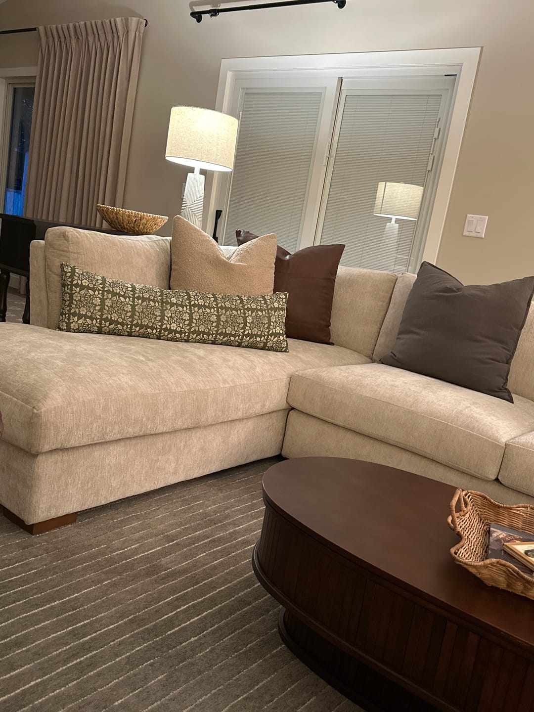 Customer photo review of Evergreen Floral in Linen Double-sided - lumbar - 12x20" | 12x40"