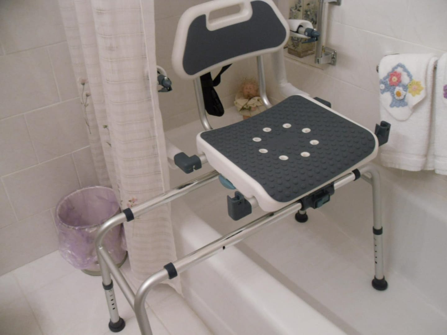 Customer photo review of Sliding Swivel Shower Chair Transfer Bench