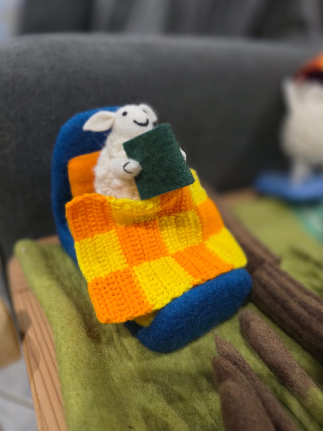 Customer photo review of Where Is The Green Sheep? Bed Sheep Play Set