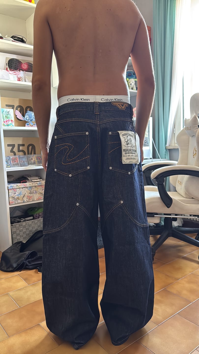 Customer photo review of Raw Baggy Denim Jeans Blue