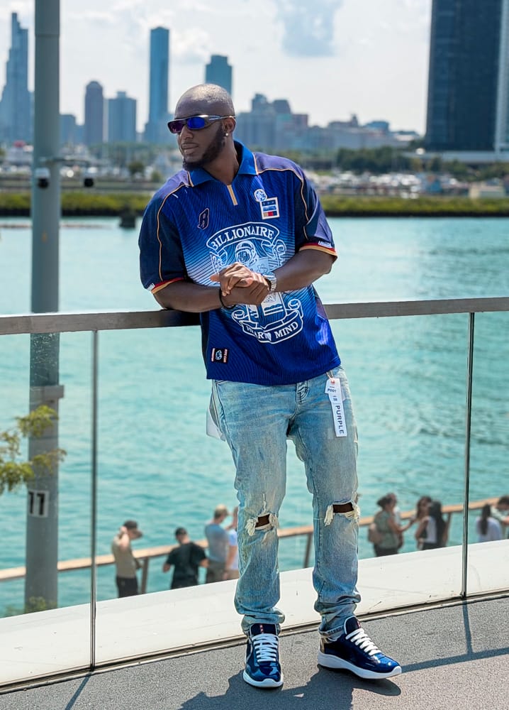 Customer photo review of Purple Brand Light Blue Vintage Denim Pants