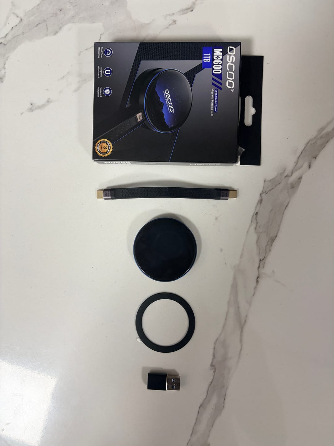 Customer photo review of MD600 20Gbps Magnetic Portable SSD with Password Protection and Smart Display