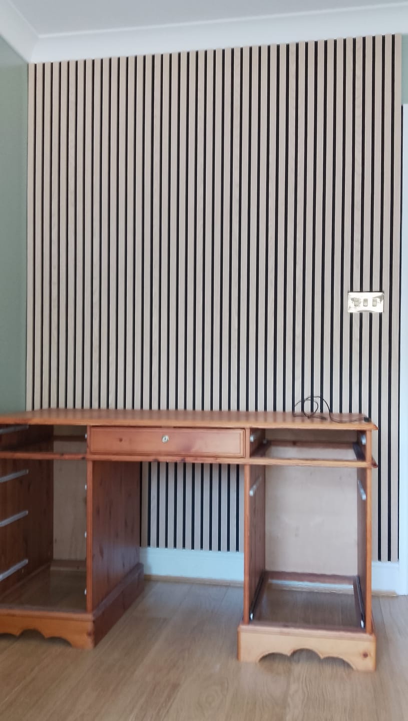 Customer photo review of SlatWall Acoustic Natural Oak Slatted Wall Panel