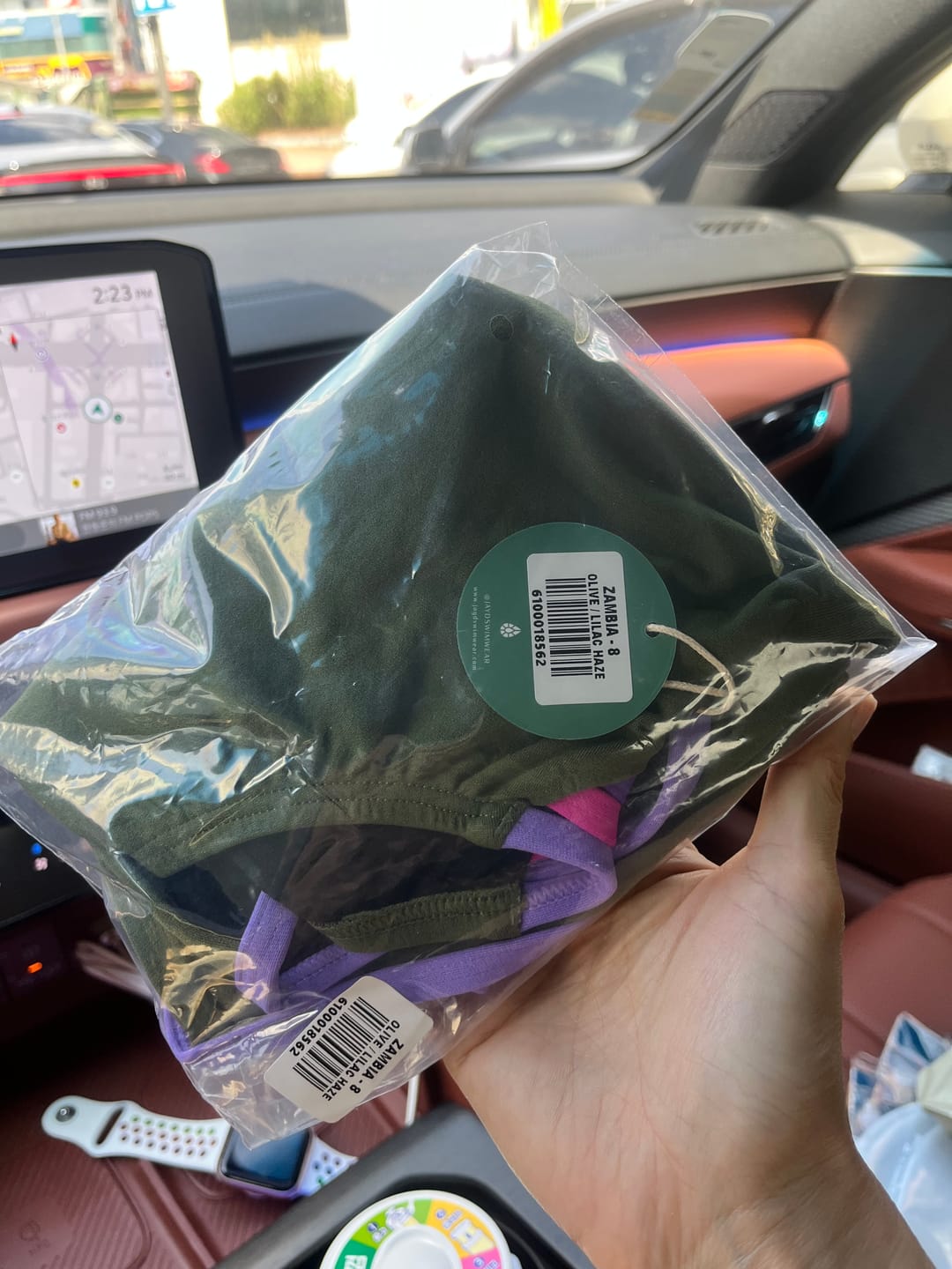 Customer photo review of ZAMBIA ONE PIECE - Olive|Lilac Haze