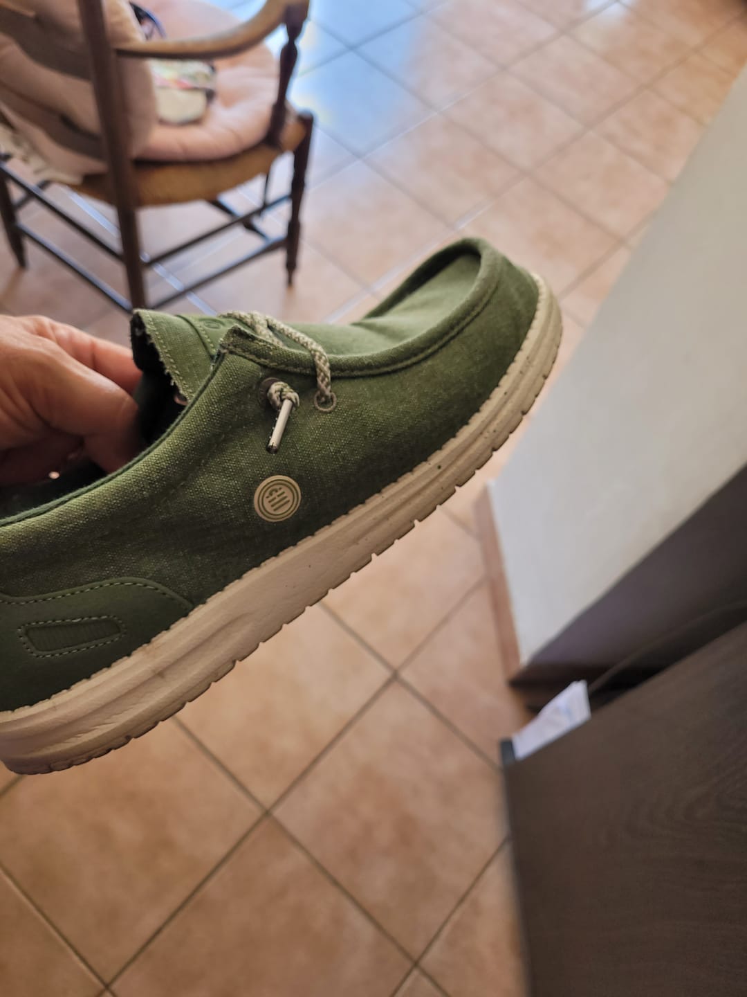 Customer photo review of Chaussures bateau Saint-Jean vert olive