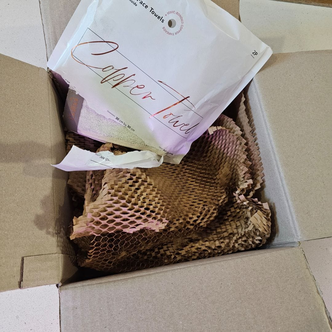 Customer photo review of Premium Copper Face Towel | Antibacterial