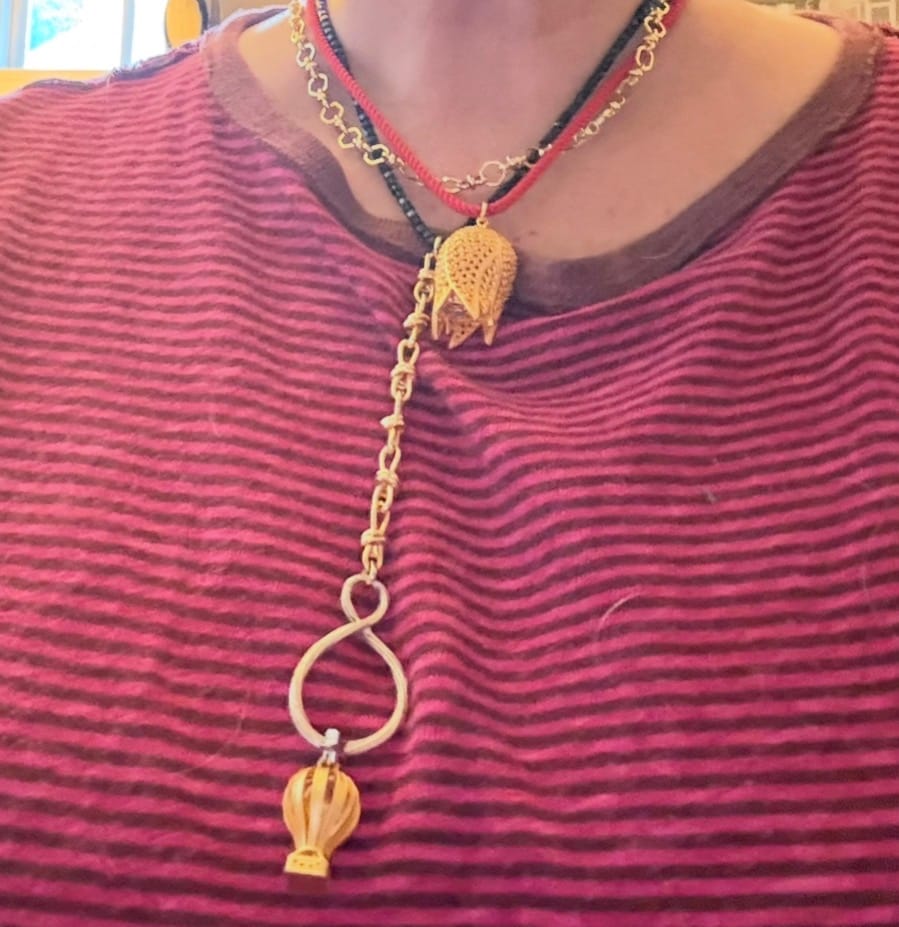Customer photo review of Gold Turkish Tulip Red Cord Necklace (SURPRISE)