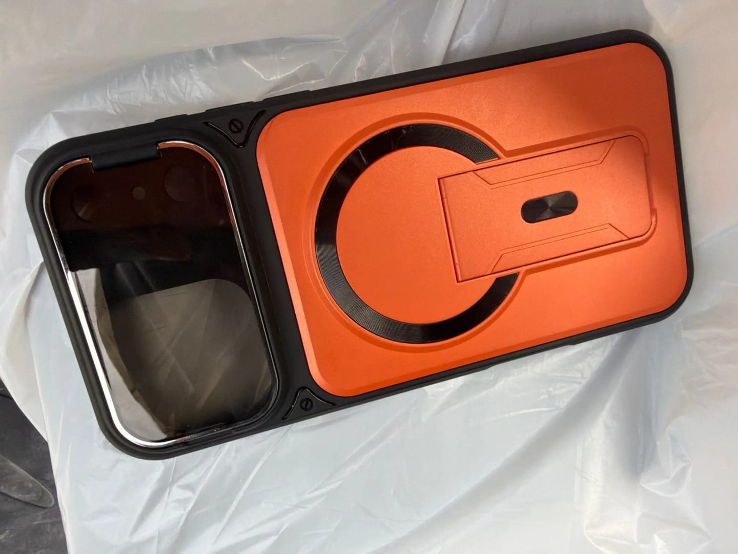 Customer photo review of LuxuryKase Hybrid Armour Case | Built-In Foldable Kickstand | Flip Camera Lens Protection Frame Design | MagSafe Compatible | Rugged PC & TPU Cover For iPhone & Samsung Series