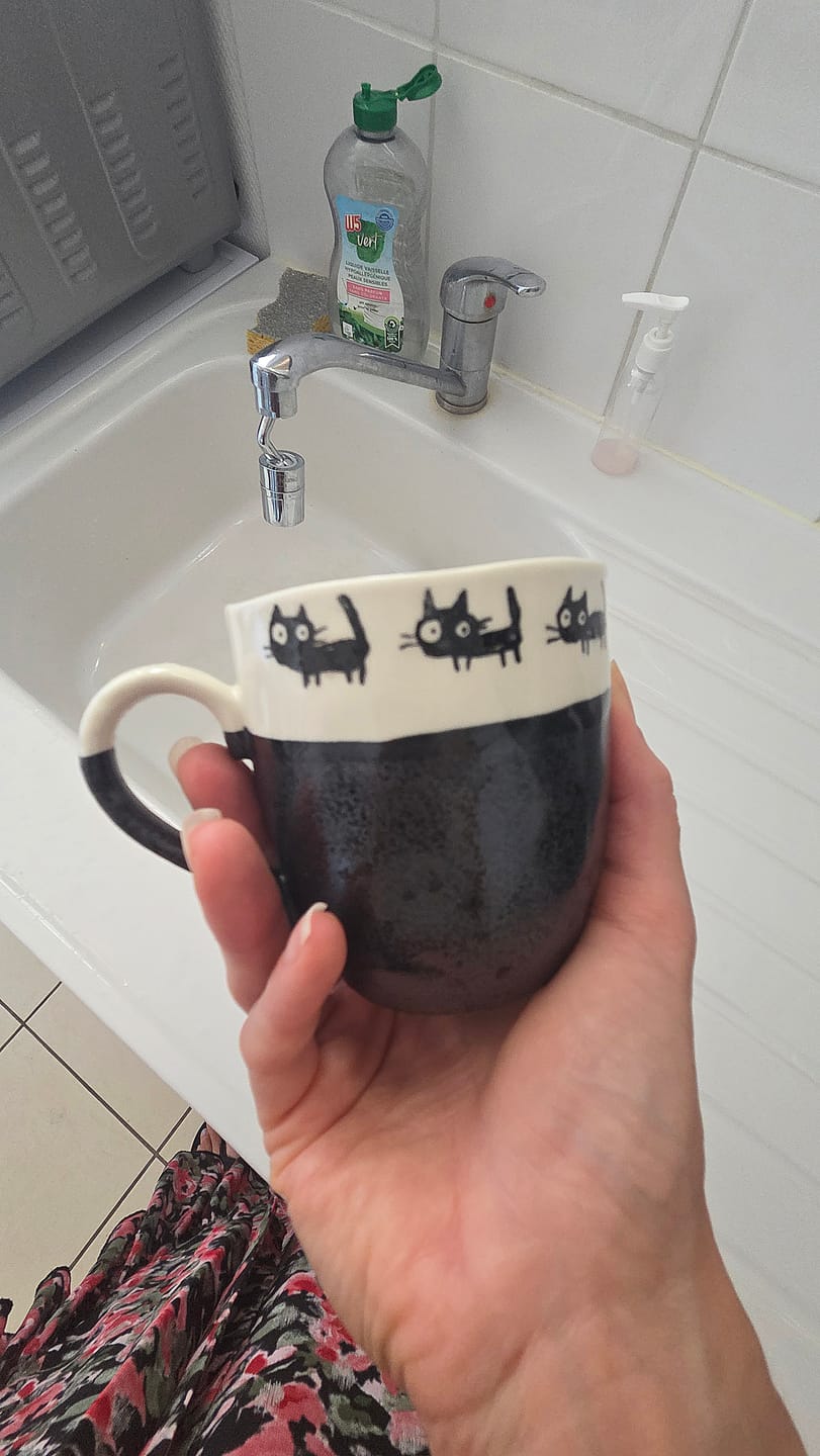 Customer photo review of Mug Japonais Chat Noir