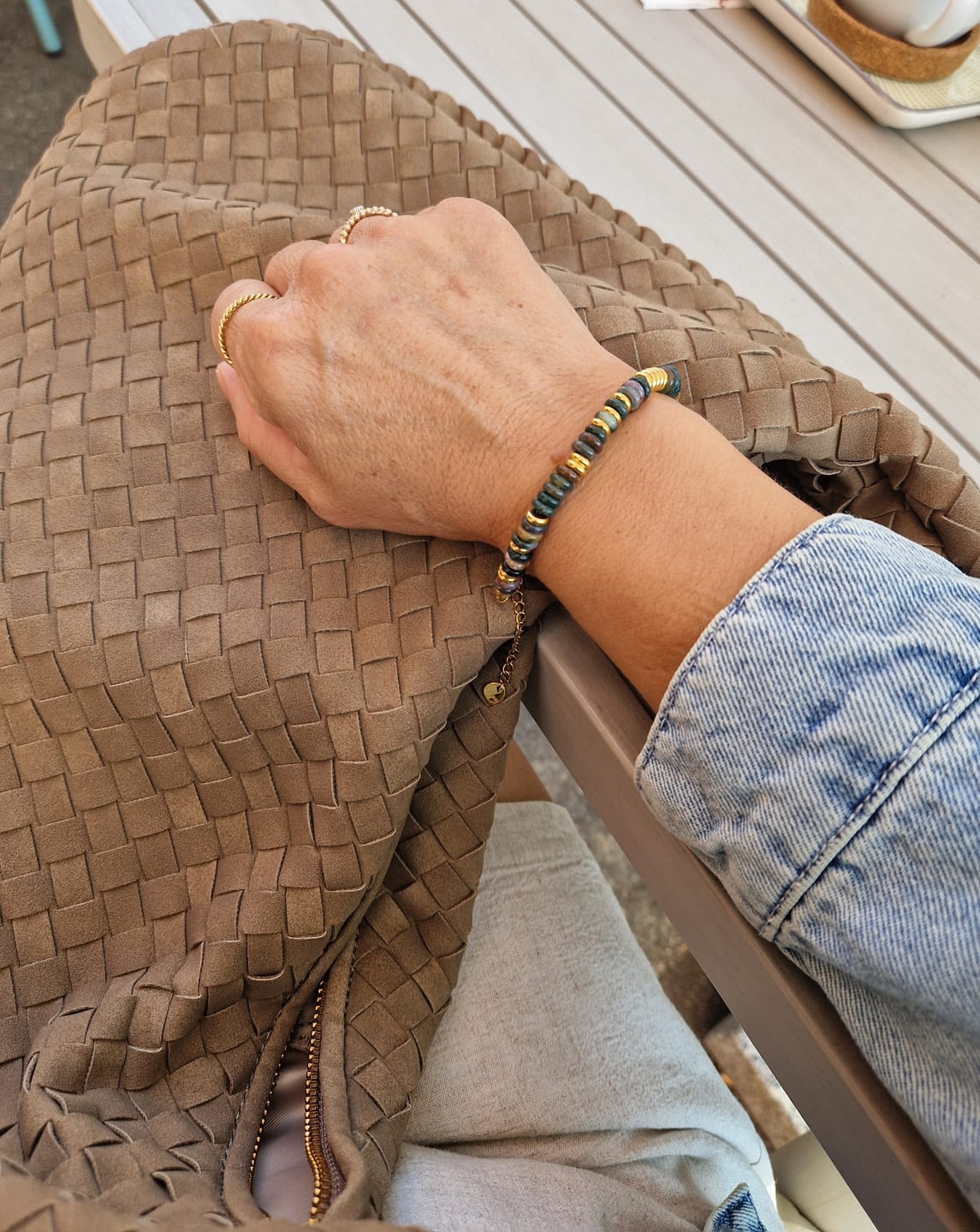 Customer photo review of Tasche mit Flechtstruktur Wildlederoptik