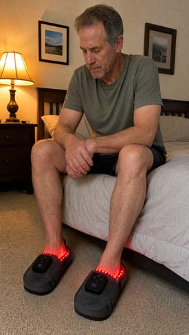 Customer photo review of Theraglow™ Red Light Slippers