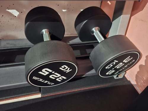 Customer photo review of Polyurethane Round Dumbbells | 2x32.5kg