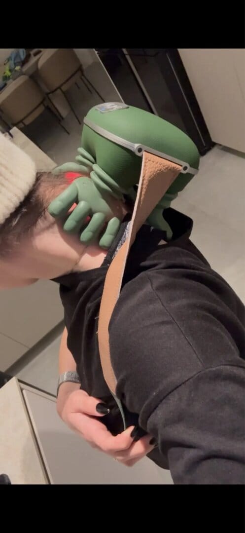 Customer photo review of Reliva - Hands-Free Deep Tissue Massager
