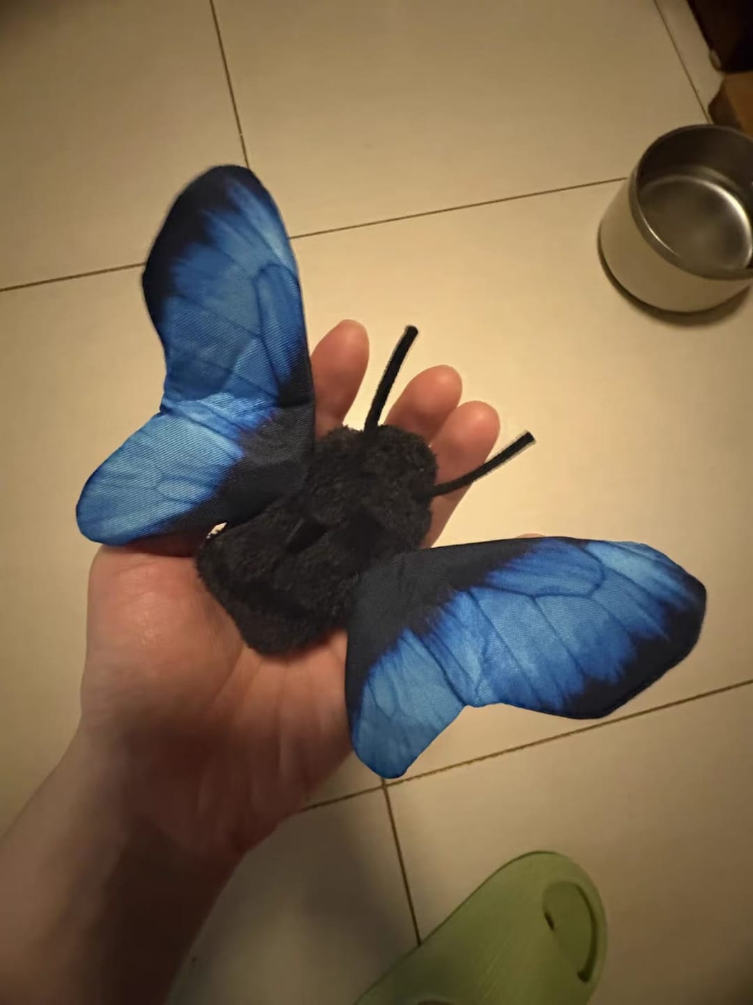 Customer photo review of FlutterBloom™ Rechargeable Flapping Butterfly Cat Toy