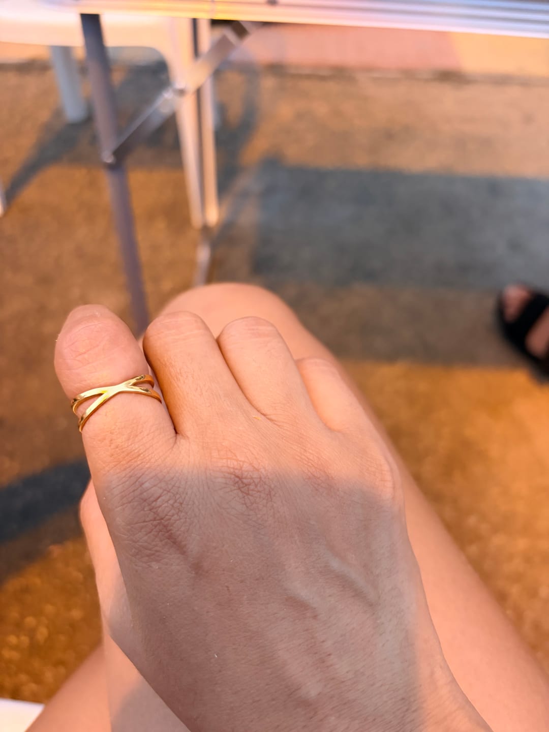 Customer photo review of Anillo Doble Cruzada
