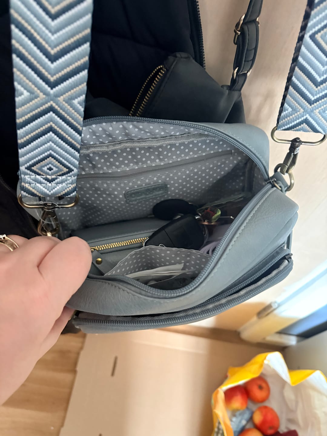 Customer photo review of Doyle Crossbody - Duck Egg