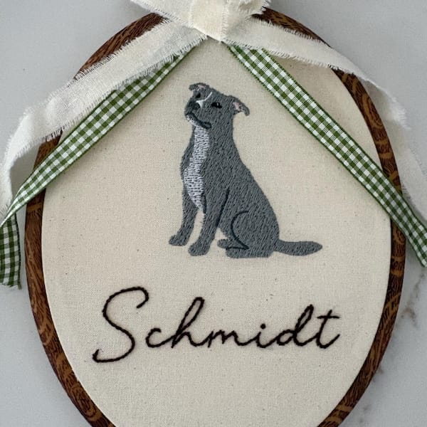 Customer photo review of Custom Dog Embroidery Hoop