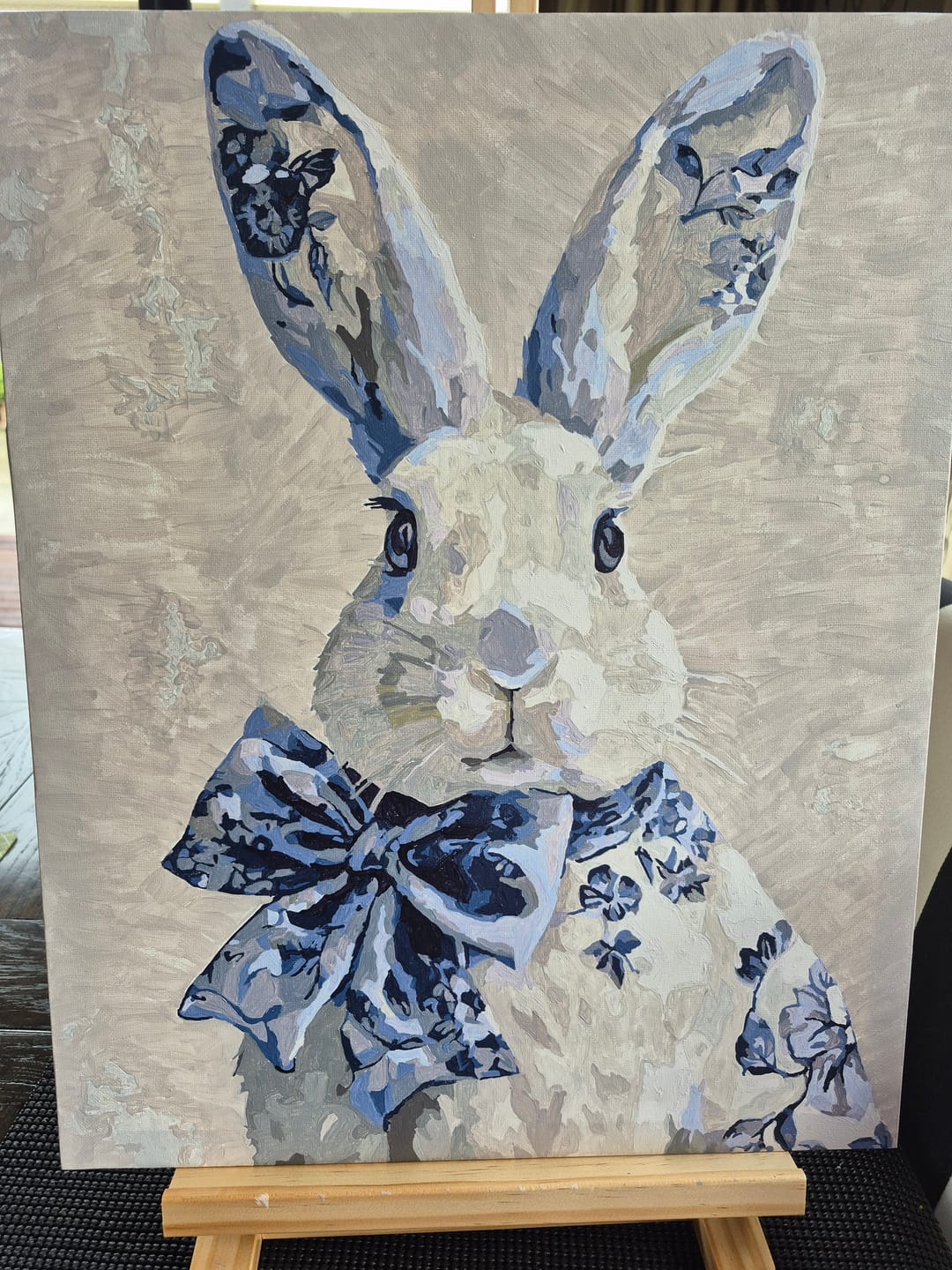 Customer photo review of Delft Blue Bunny | Paint by Number