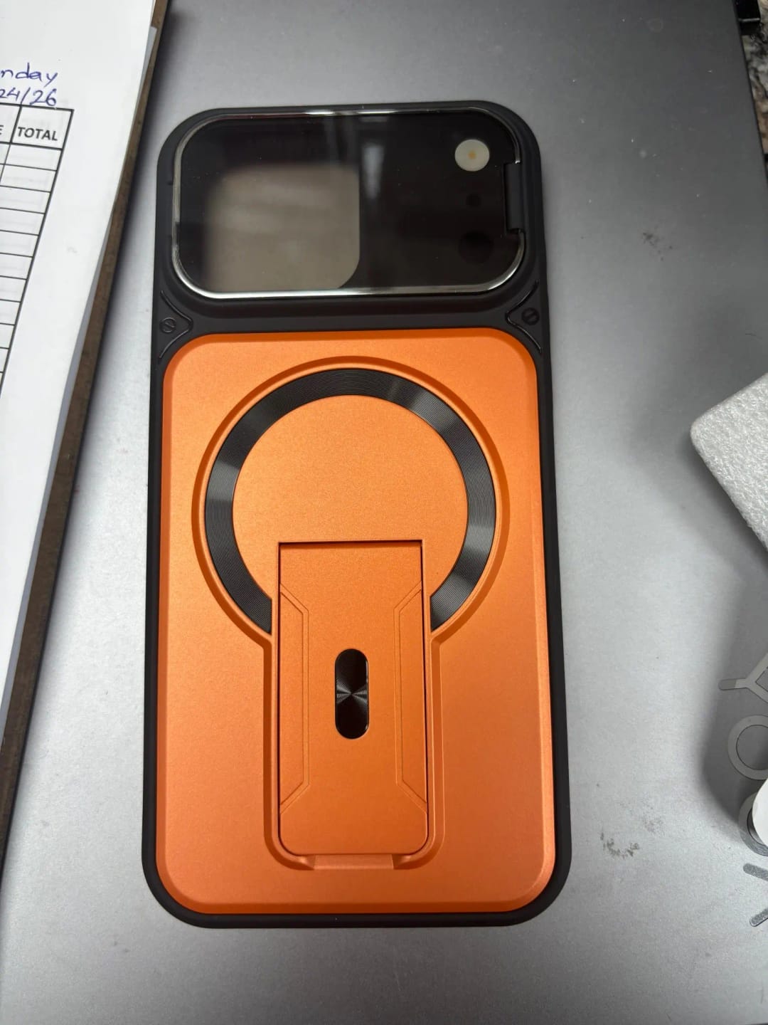 Customer photo review of LuxuryKase Hybrid Armour Case | Built-In Foldable Kickstand | Flip Camera Lens Protection Frame Design | MagSafe Compatible | Rugged PC & TPU Cover For iPhone & Samsung Series