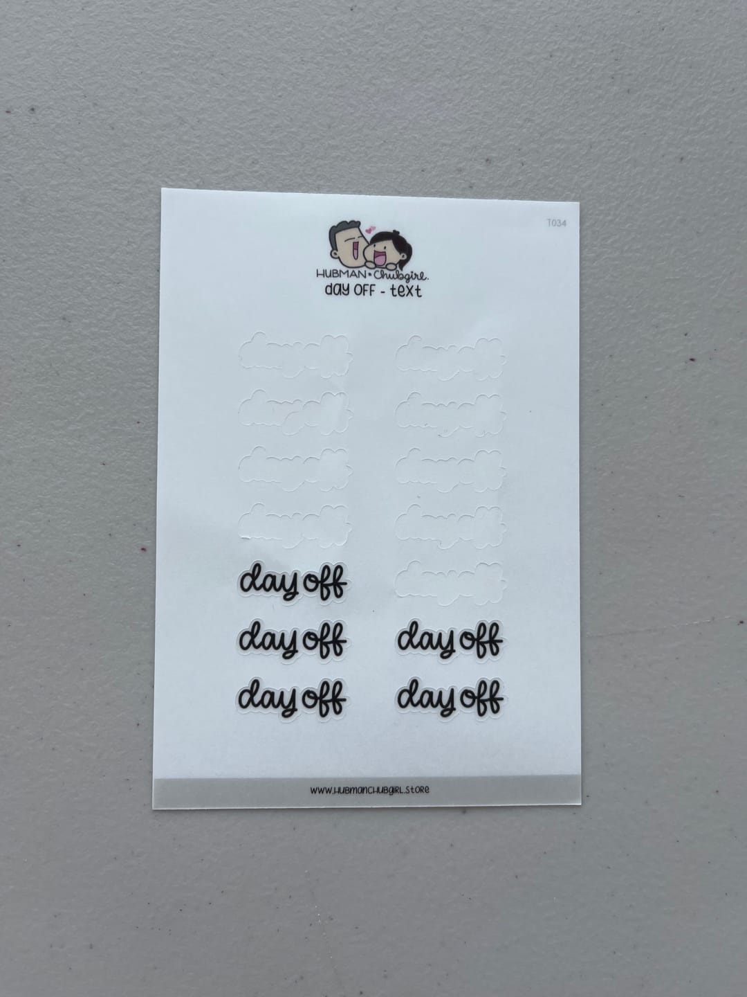 Customer photo review of Day Off - Text Planner Stickers (Script Font)