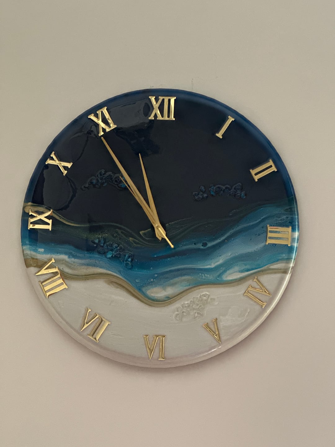 Customer photo review of Ticking Thunder Silent Resin Wall Clock (Royal Blue)