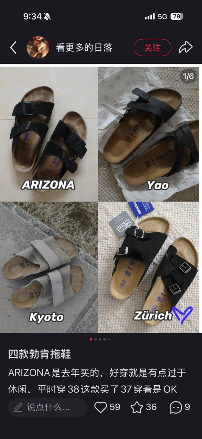 Customer photo review of Birkenstock Kyoto Oiled Leather/Suede Leather Sandal in Taupe
