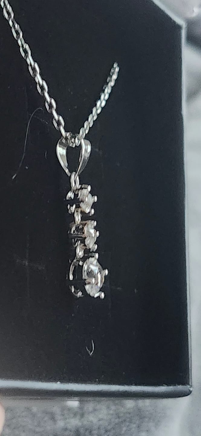 Customer photo review of Delilah 18k White Gold Plated Drop Pendant Necklace with Swarovski Crystals