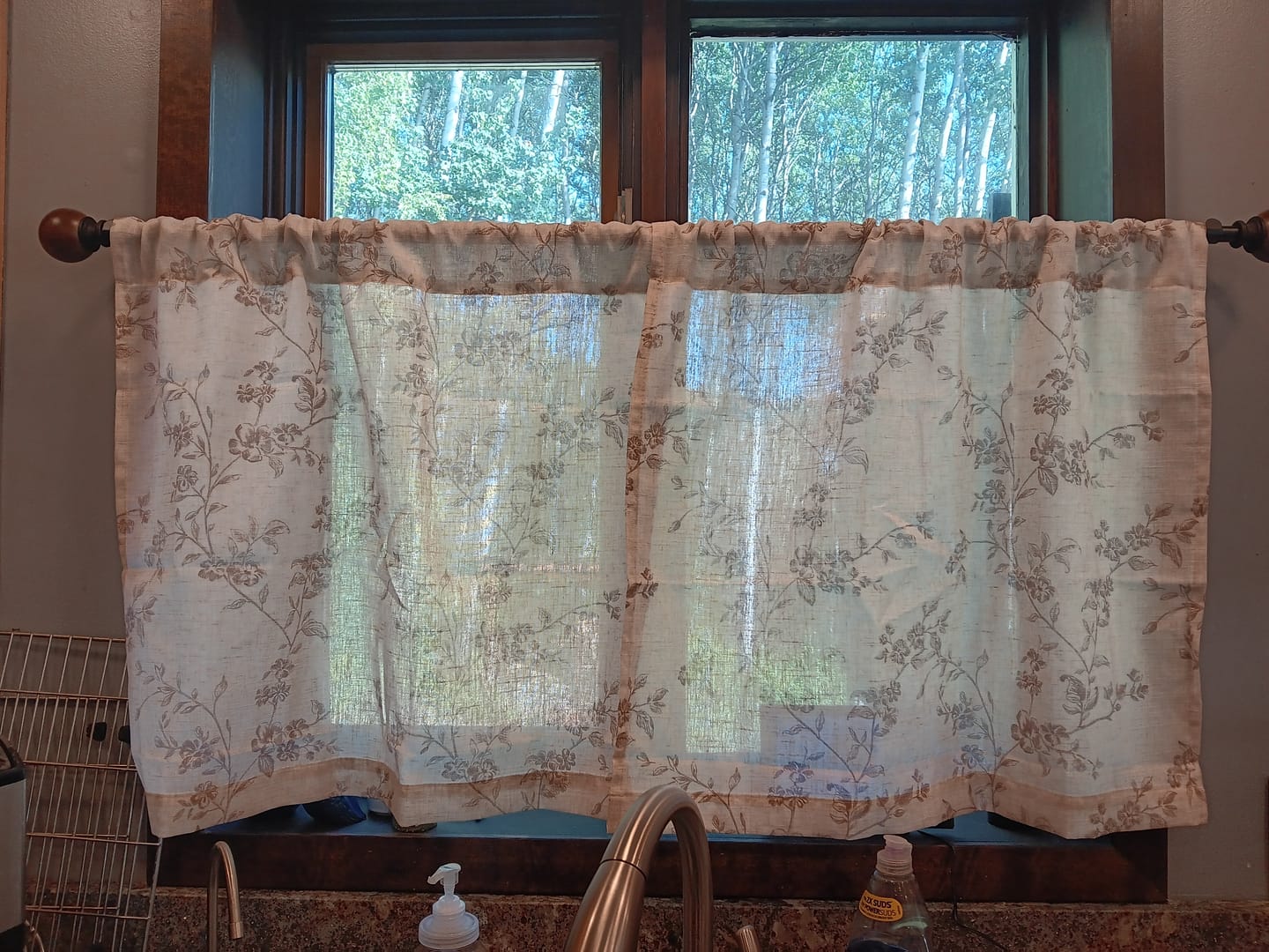 Customer photo review of Bloom Vine Rod Pocket Kitchen Curtains (2 Panels)