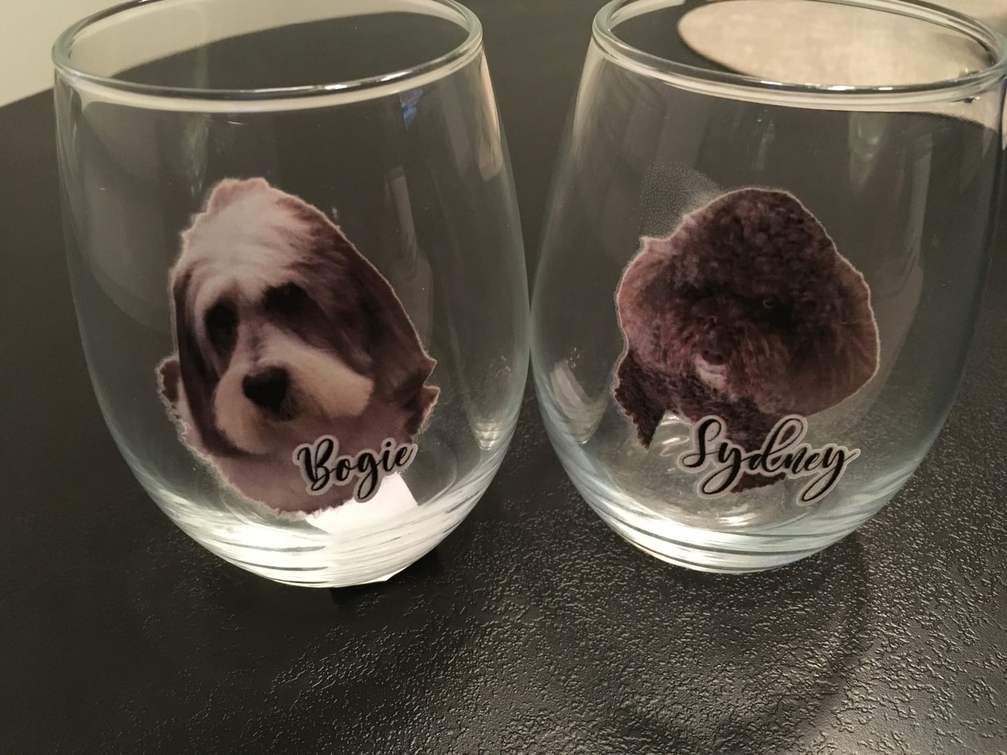 Customer photo review of Pet Portrait - Personalized Wine Glass